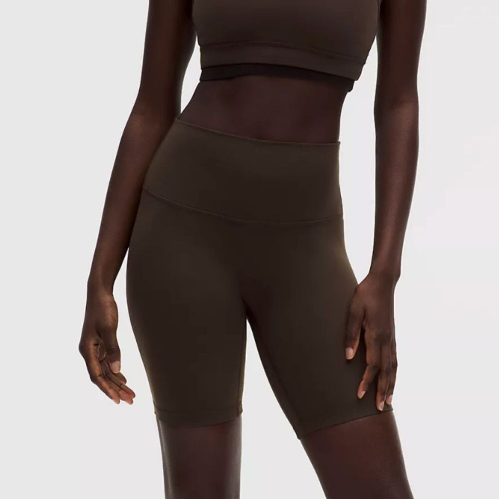 NWT Lululemon Align High-Rise Short 8" Walnut Crunch Size 14 Athleisure Yoga